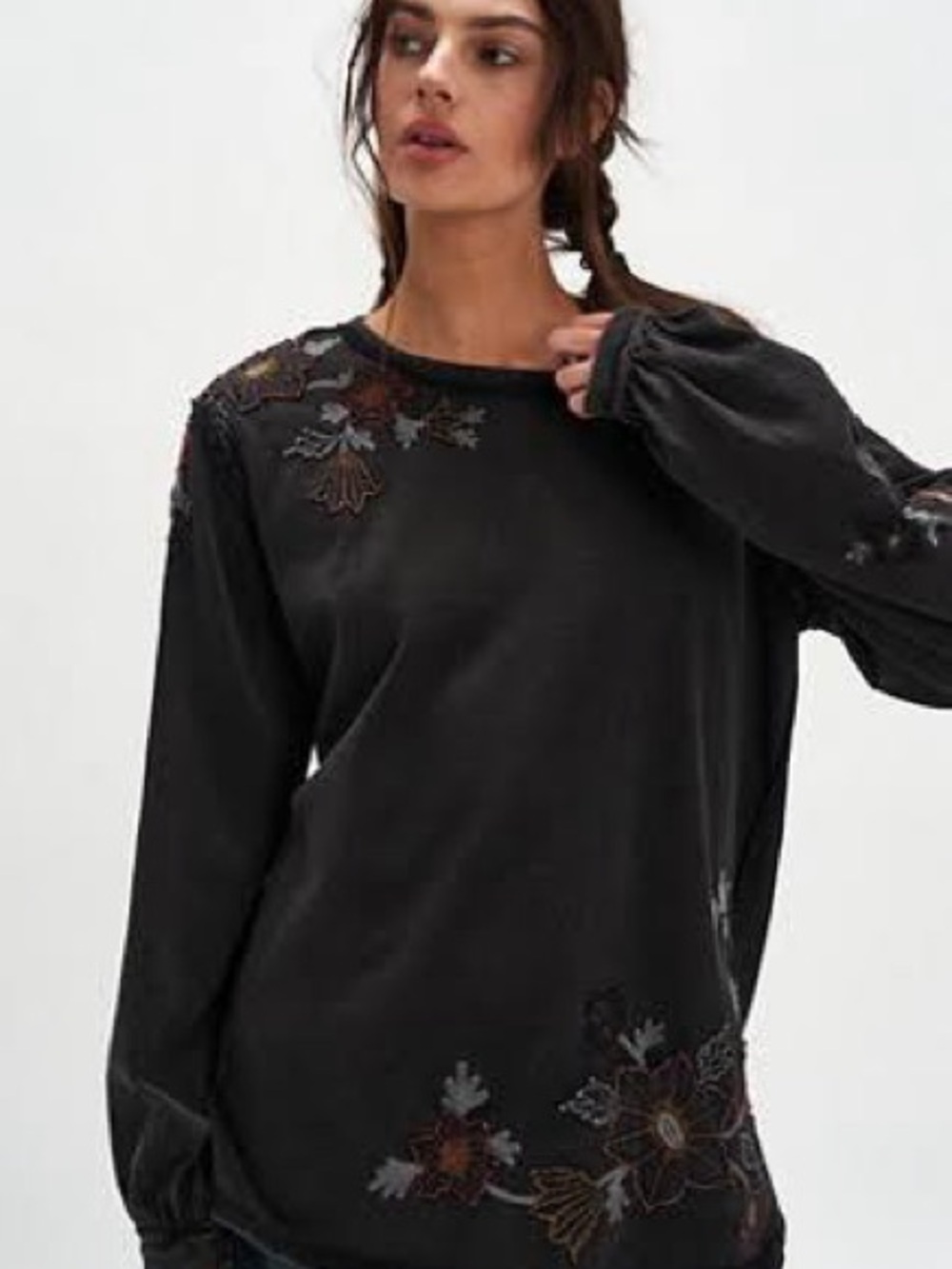 Free People Violet Vines Long Sleeve
